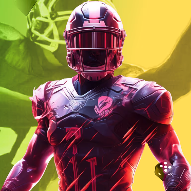Football player in red and yellow light symbolizing Betski sportsbook and live betting opportunities.